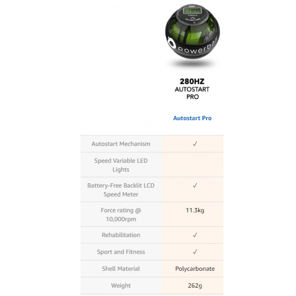 NSD Powerball Autostart Pro - Spinner Gyroscopic Wrist and Forearm ...